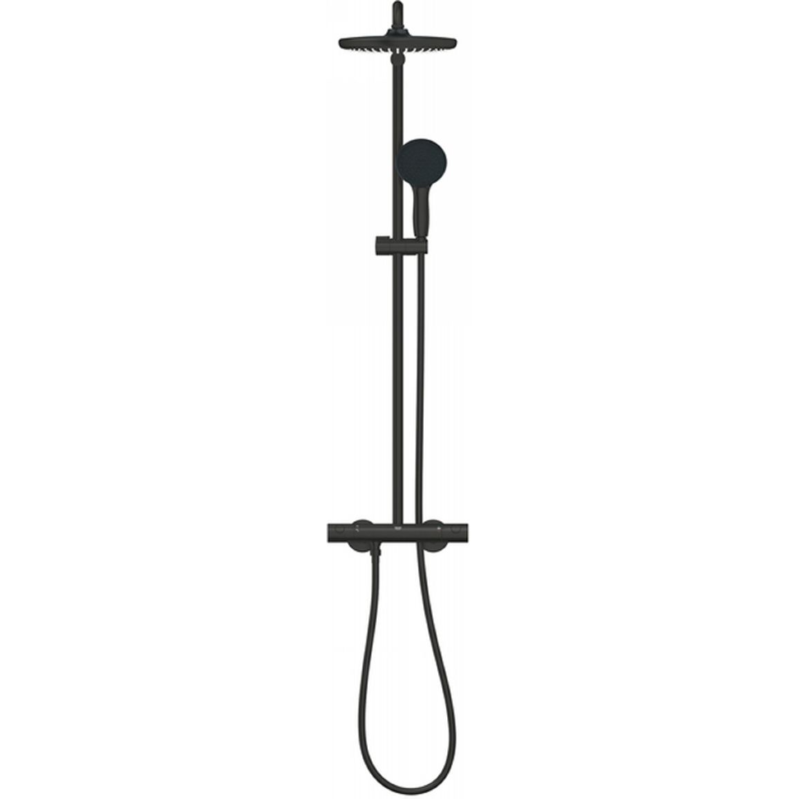Душевая система Tempesta System 250 с термостатом, черный матовый Grohe (266702431) Душевая система Tempesta System 250 с термостатом, черный матовый Grohe (266702431)