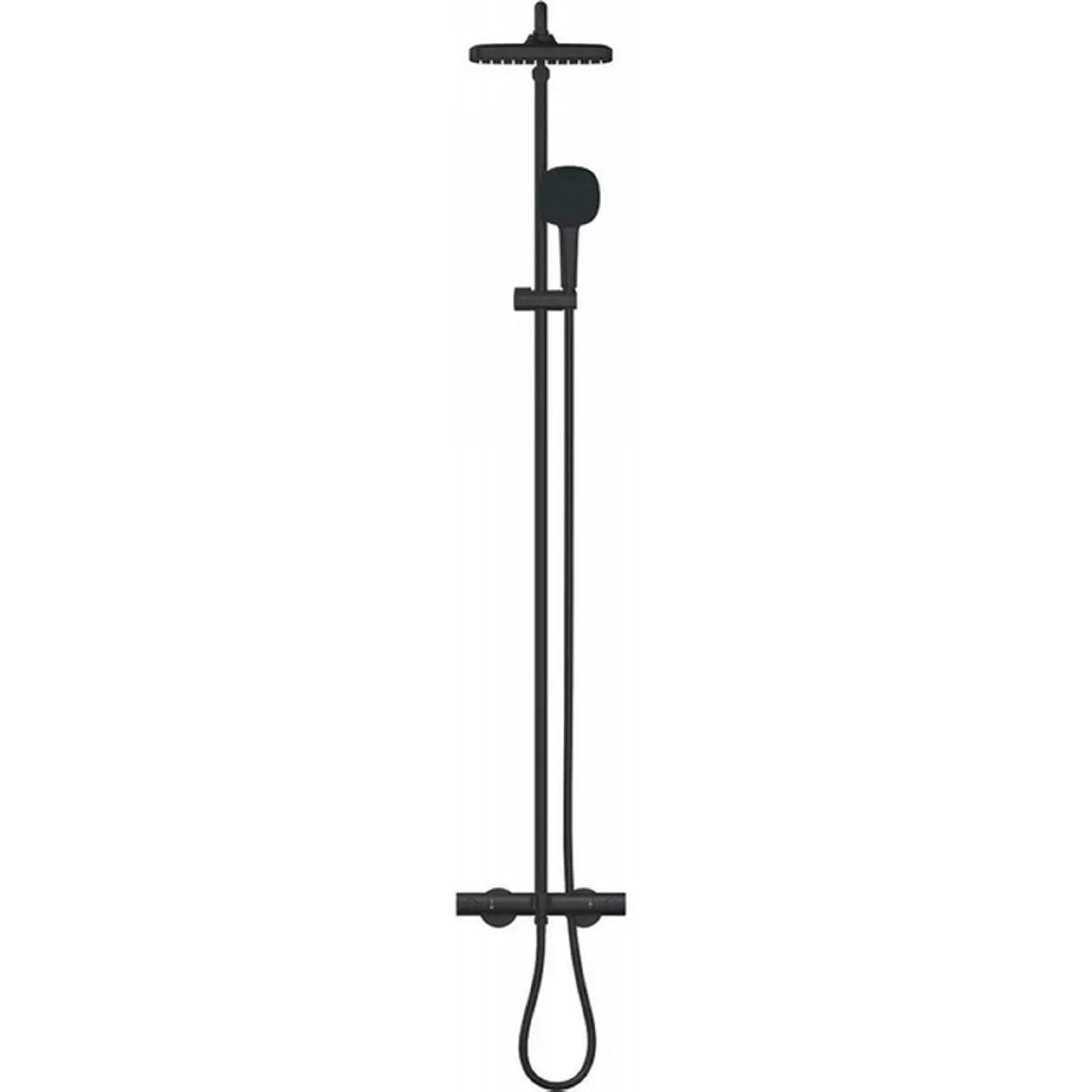 Душевая система Tempesta System 250 Cube с термостатом, черный матовый Grohe (266912431) Душевая система Tempesta System 250 Cube с термостатом, черный матовый Grohe (266912431)