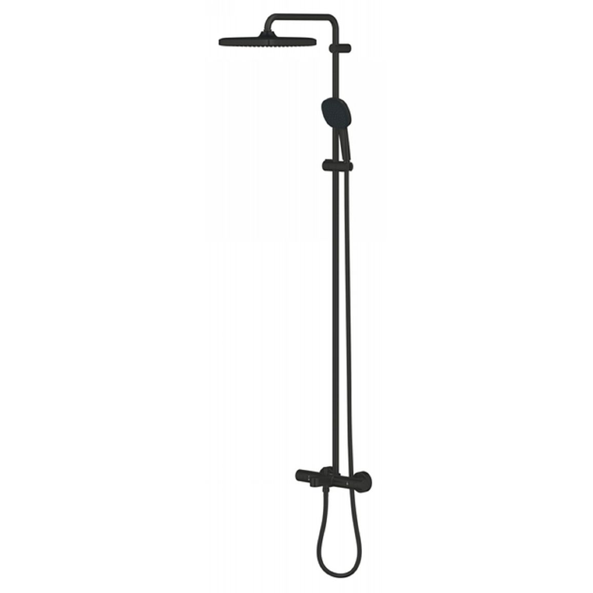 Душевая система Tempesta System 250 Cube с термостатом, черный матовый Grohe (266912431) Душевая система Tempesta System 250 Cube с термостатом, черный матовый Grohe (266912431)