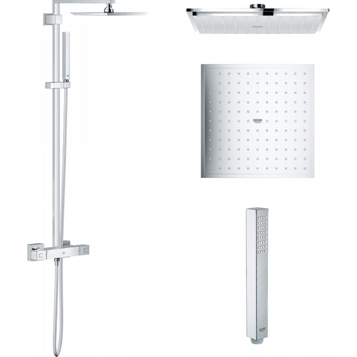 Душевая система Euphoria Cube XXL System 230 с термостатом, хром Grohe (26087000) Душевая система Euphoria Cube XXL System 230 с термостатом, хром Grohe (26087000)
