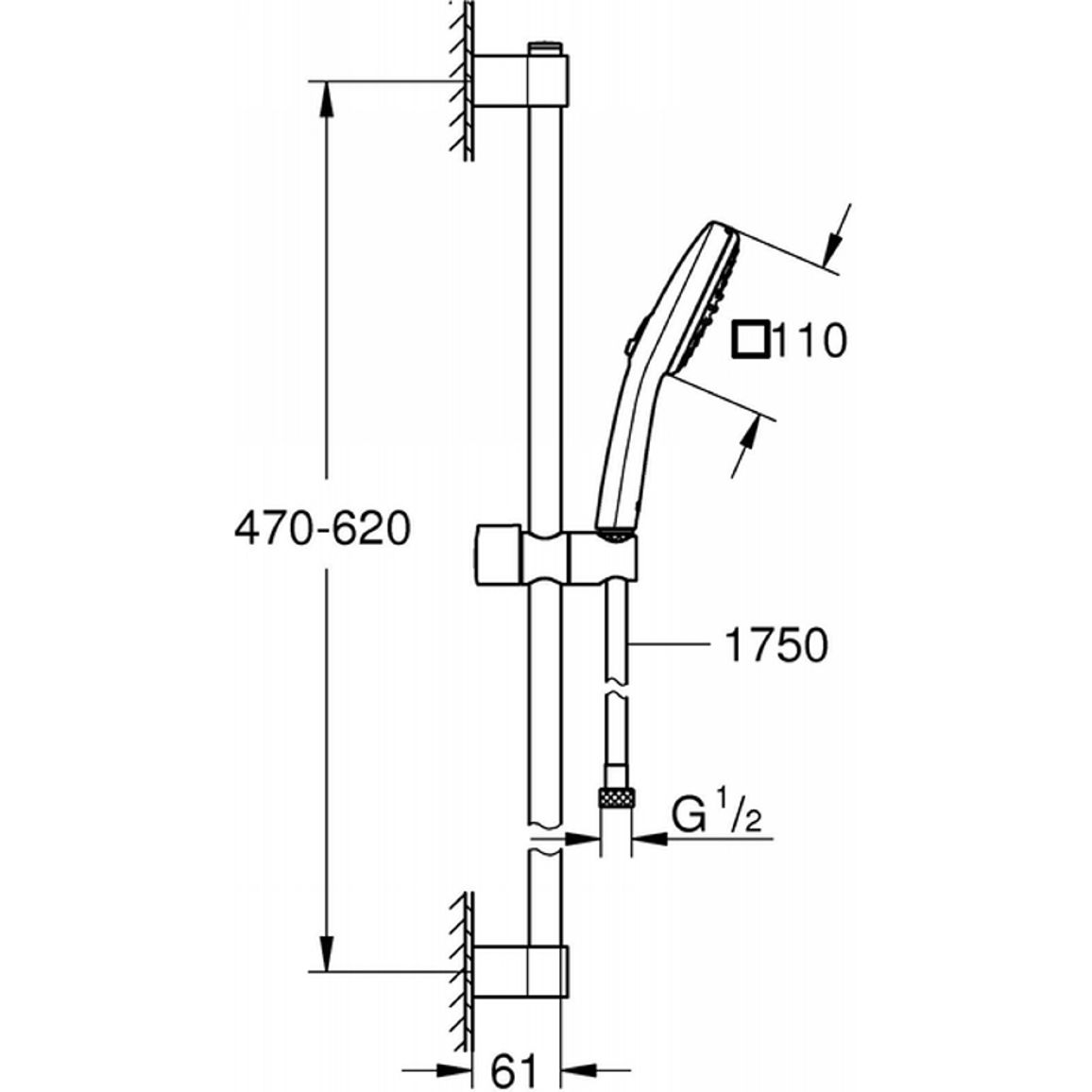 Душевой гарнитур Tempesta Cube 110, 2 режима струи, хром Grohe (26748003) Душевой гарнитур Tempesta Cube 110, 2 режима струи, хром Grohe (26748003)