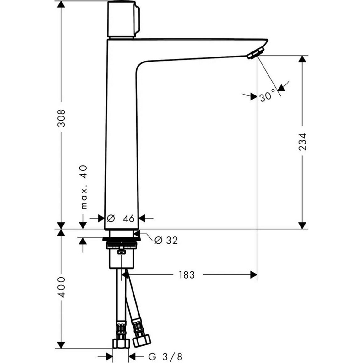 Змішувач для умивальника Talis E 240 Select Chrome Hansgrohe (71753000) Змішувач для умивальника Talis E 240 Select Chrome Hansgrohe (71753000)