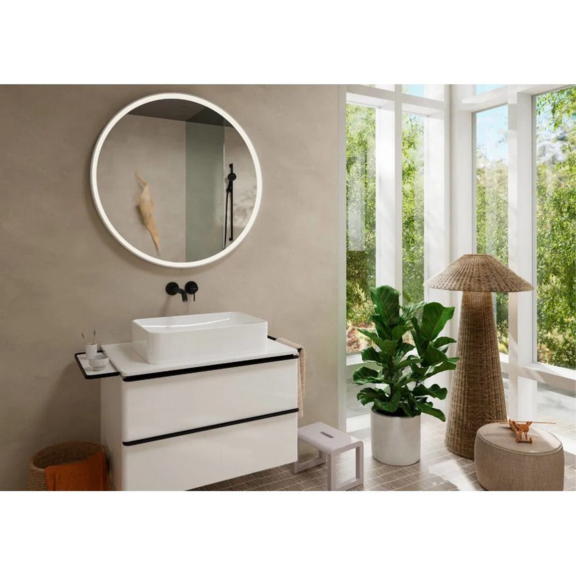 Смеситель для умывальника со стены Tecturis S 225 Matt Black Hansgrohe (73351670)