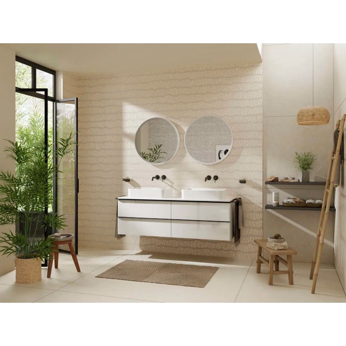 Смеситель для умывальника со стены Tecturis S 225 Matt Black Hansgrohe (73351670)