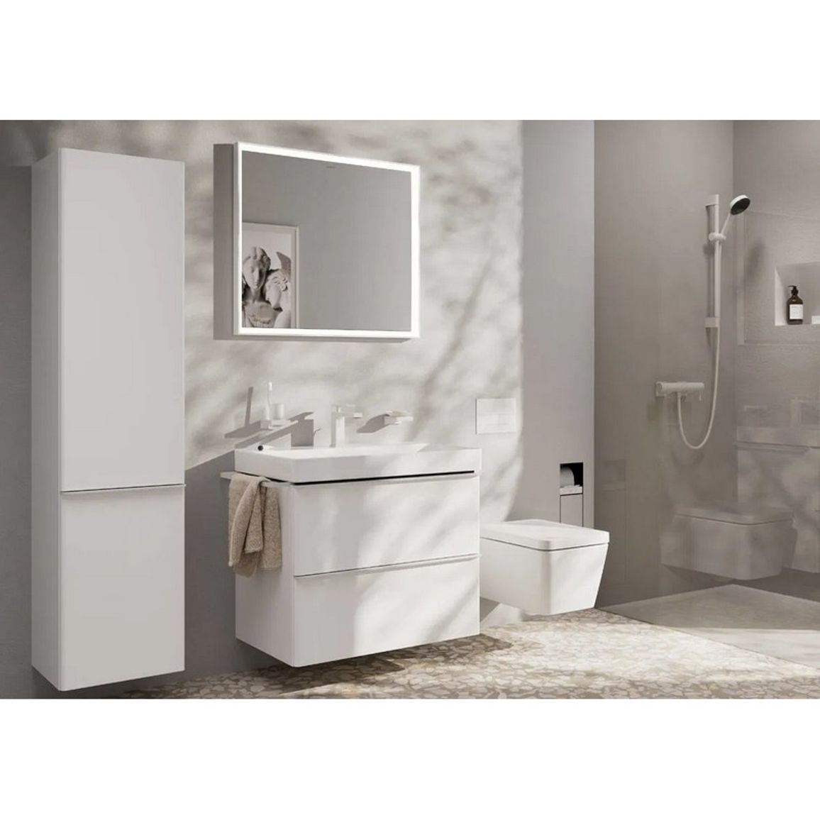 Смеситель Tecturis E 110 для умывальника без донного клапана Matt White Hansgrohe (73011700)