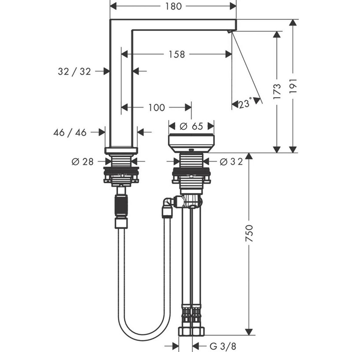 Смеситель Tecturis E 150 CoolStart на 2 отверстия для умывальника Chrome Hansgrohe (73053000) Смеситель Tecturis E 150 CoolStart на 2 отверстия для умывальника Chrome Hansgrohe (73053000)