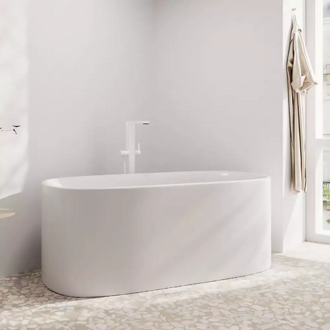 Змішувач для ванни підлоговий Tecturis E Matt White Hansgrohe (73445700) Змішувач для ванни підлоговий Tecturis E Matt White Hansgrohe (73445700)