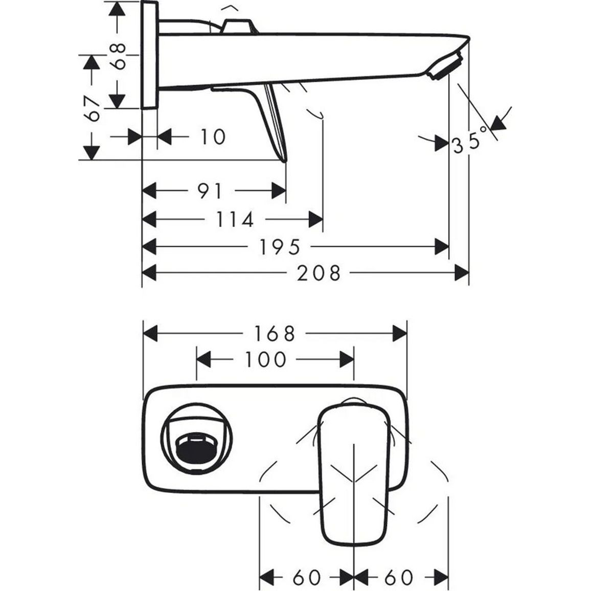 Смеситель для умывальника Logis Matt Blac Hansgrohe (71220670) Смеситель для умывальника Logis Matt Blac Hansgrohe (71220670)