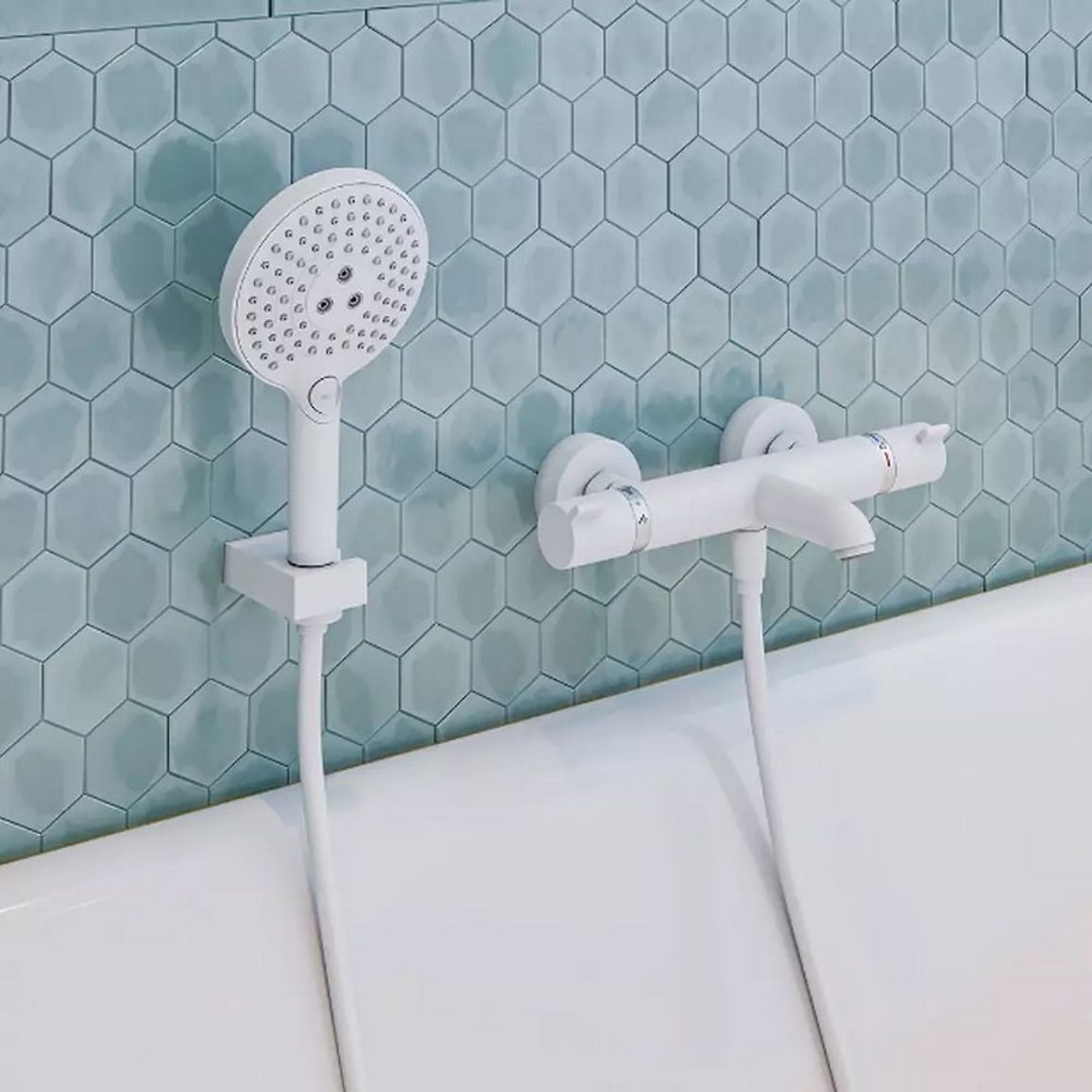 Термостат для ванны Ecostat Comfort Matt White Hansgrohe (13114700) Термостат для ванны Ecostat Comfort Matt White Hansgrohe (13114700)