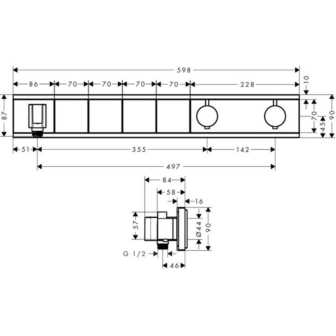 Термостат RainSelect Chrome Hansgrohe (15357600) Термостат RainSelect Chrome Hansgrohe (15357600)