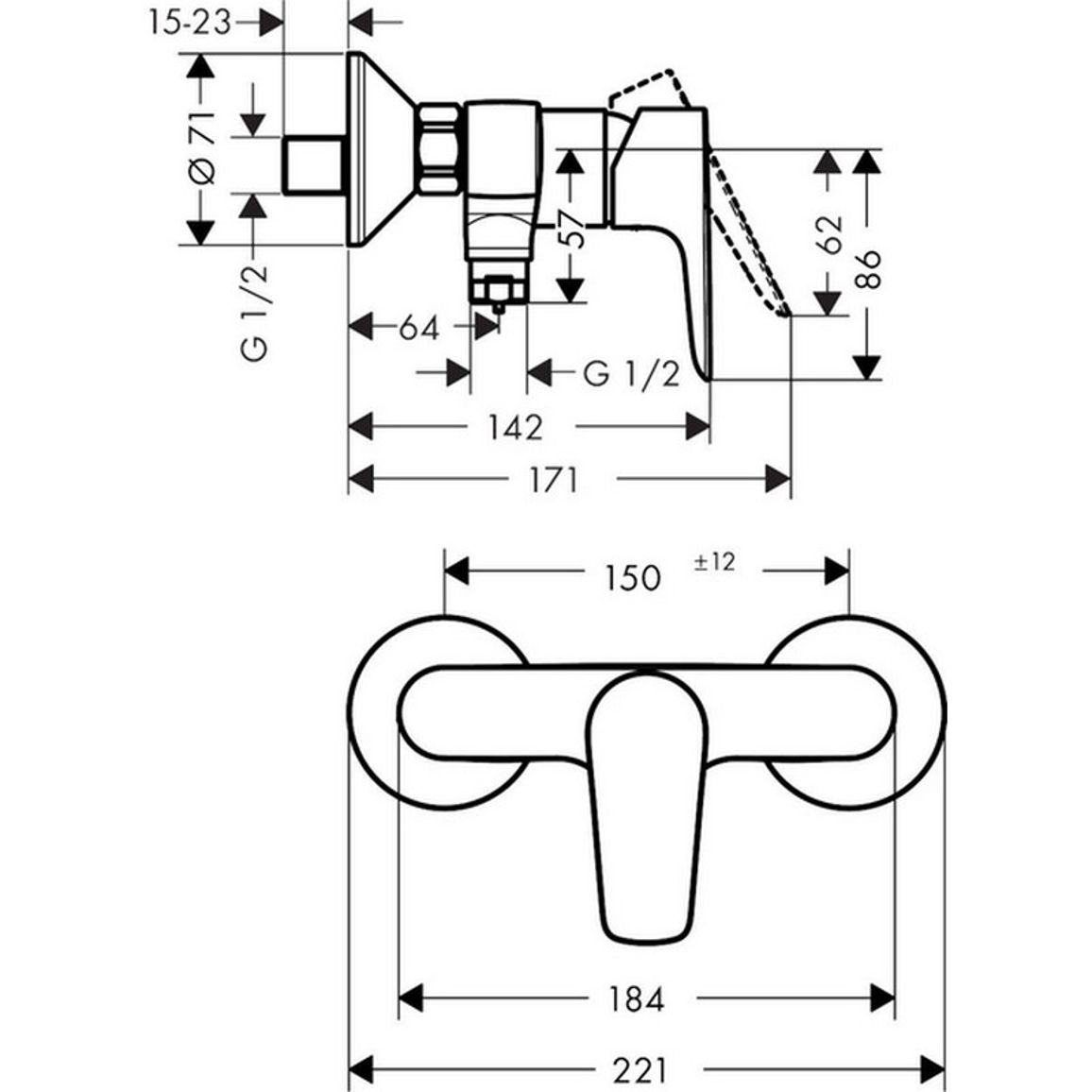 Змішувач для душа Talis E Matt White Hansgrohe (71760700) Змішувач для душа Talis E Matt White Hansgrohe (71760700)