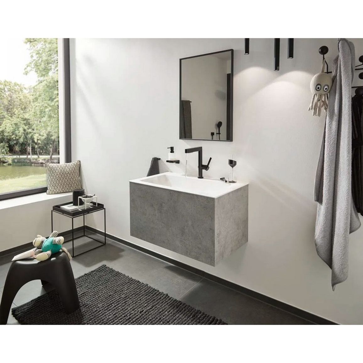 Смеситель для умывальника Finoris 230 2JET и д/к push-open, Matt Black Hansgrohe (76063670) Смеситель для умывальника Finoris 230 2JET и д/к push-open, Matt Black Hansgrohe (76063670)