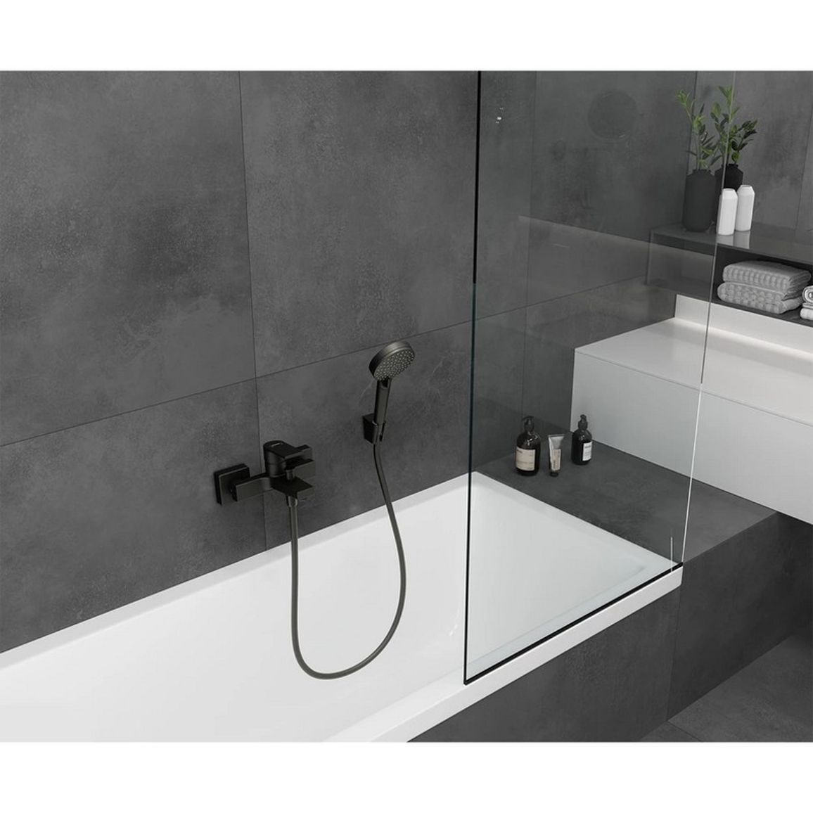 Змішувач для ванни Vernis Shape Matt Black Hansgrohe (71450670)