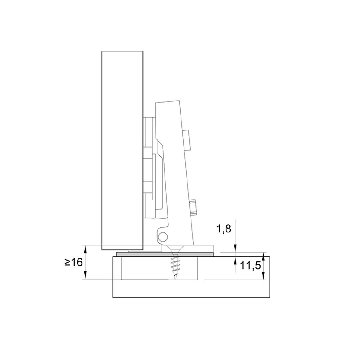 Адаптер для уменьшения глубины чашки Veosis 1,8 мм (9306263) Hettich Адаптер для уменьшения глубины чашки Veosis 1,8 мм (9306263) Hettich