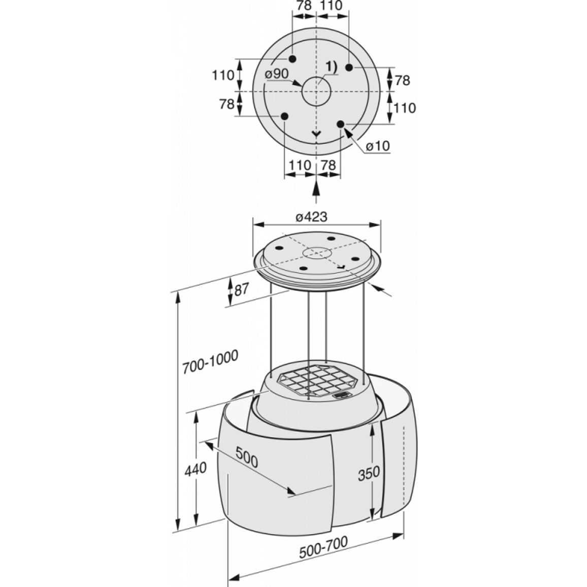 Вытяжка островная DA 7378 D BRWS Miele