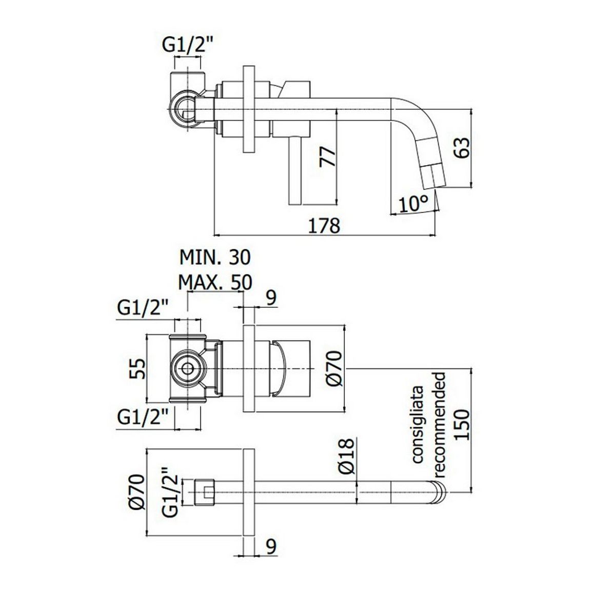 Змішувач для умивальника Light (LIG006CR70) Paffoni Змішувач для умивальника Light (LIG006CR70) Paffoni
