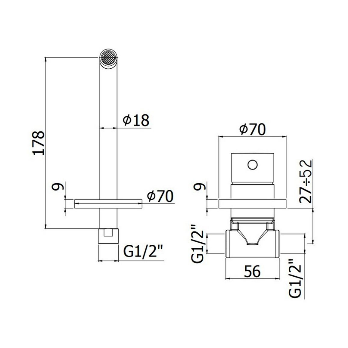 Змішувач для раковини Light, що вбудовується, Steel (LIG006ST70) Paffoni Змішувач для раковини Light, що вбудовується, Steel (LIG006ST70) Paffoni