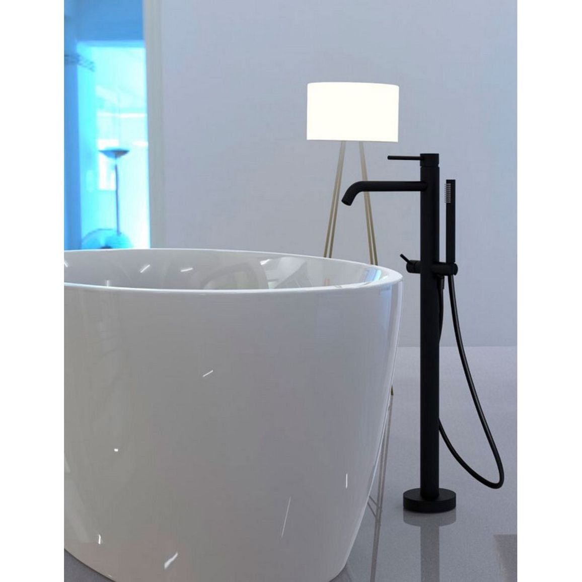 Смеситель стоит отдельно для ванны Light, черный матовый (LIG032NO) Paffoni