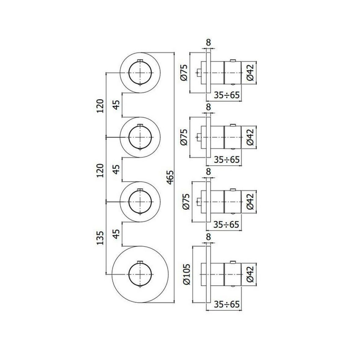 Термостат для душа/ванны Modular Box 3 функции, сталь (MDE019ST) Paffoni Термостат для душа/ванны Modular Box 3 функции, сталь (MDE019ST) Paffoni