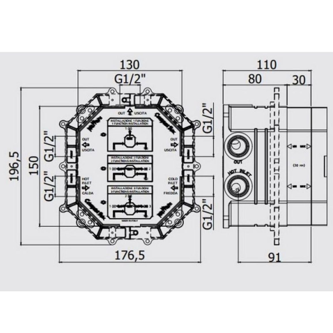Душовий набір Compact-M Quadro, чорний (Kit Compact-M Quadro Nero) Paffoni Душовий набір Compact-M Quadro, чорний (Kit Compact-M Quadro Nero) Paffoni