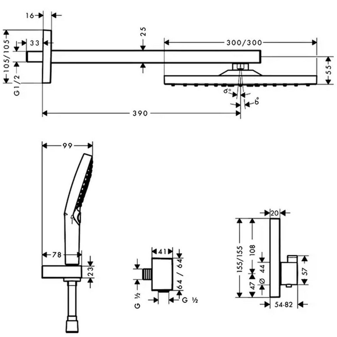 Душевой комплект Hansgrohe Raindance E/ShowerSelect E 7в1 Matt Black Hansgrohe (27939670) Душевой комплект Hansgrohe Raindance E/ShowerSelect E 7в1 Matt Black Hansgrohe (27939670)