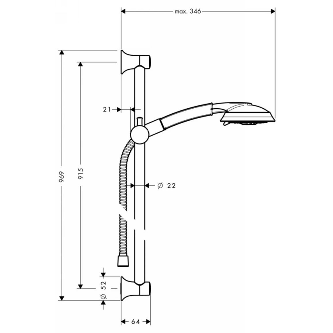 Душовий набір Hansgrohe Raindance Classic 100 3jet 90 см Chrome Hansgrohe (27841000) Душовий набір Hansgrohe Raindance Classic 100 3jet 90 см Chrome Hansgrohe (27841000)
