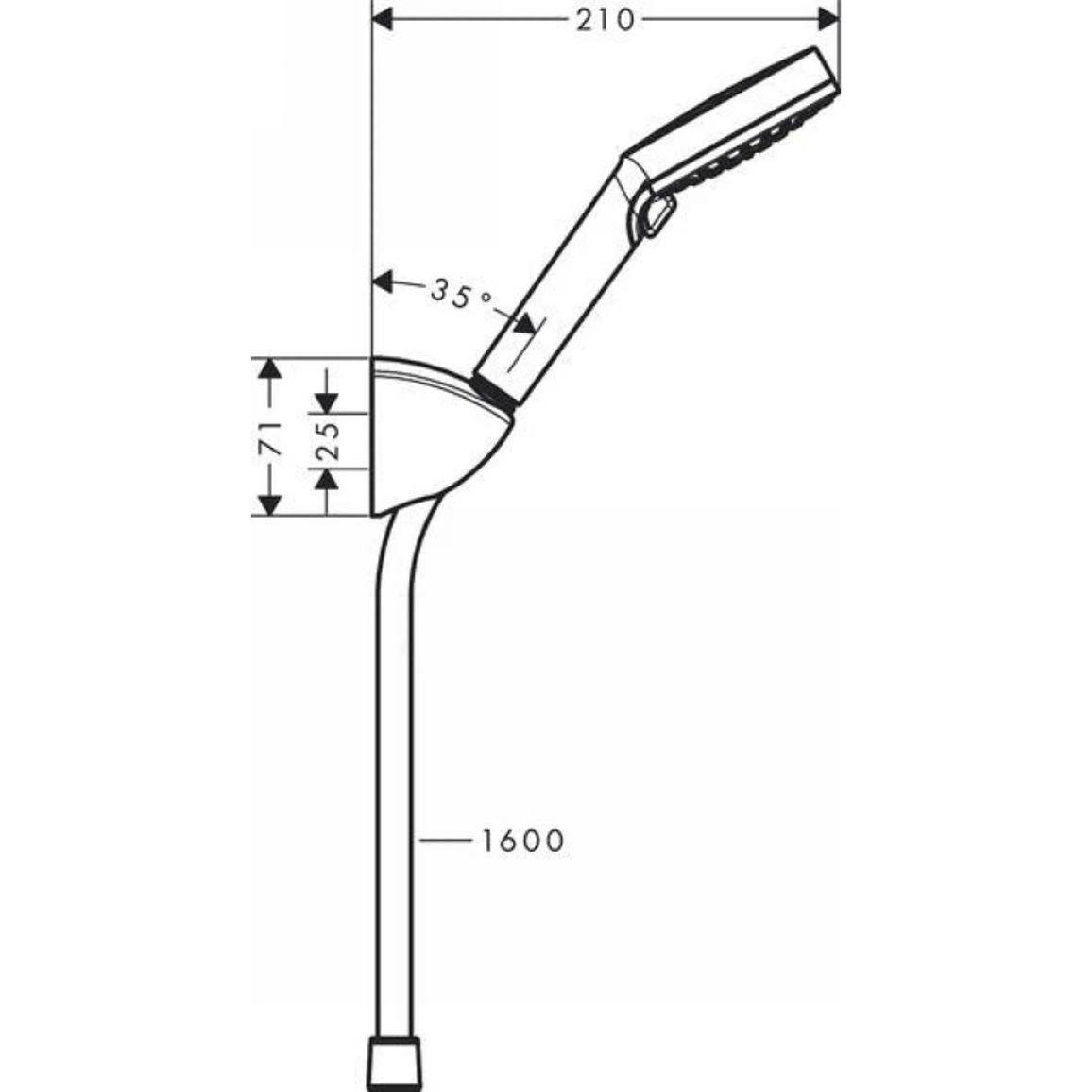 Душовий набір Hansgrohe Vernis Blend з тримачем Vario EcoSmart 1.6 м  Chrome Hansgrohe (26278000)