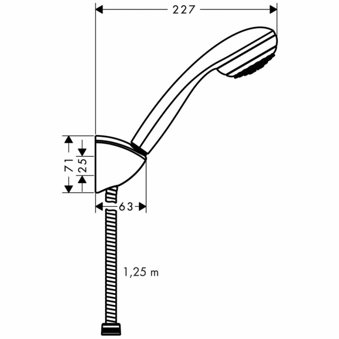 Душовий набір Hansgrohe Crometta 85 1jet/Porter C/1.25 м  Chrome Hansgrohe (27576000)