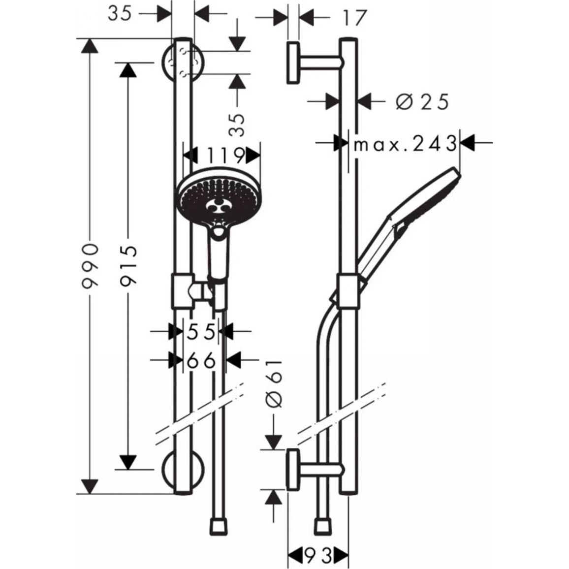 Душовий набір Raindance Select S 120 3jet 90 см EcoSmart 9 л/хв Chrome Hansgrohe (26323000) Душовий набір Raindance Select S 120 3jet 90 см EcoSmart 9 л/хв Chrome Hansgrohe (26323000)