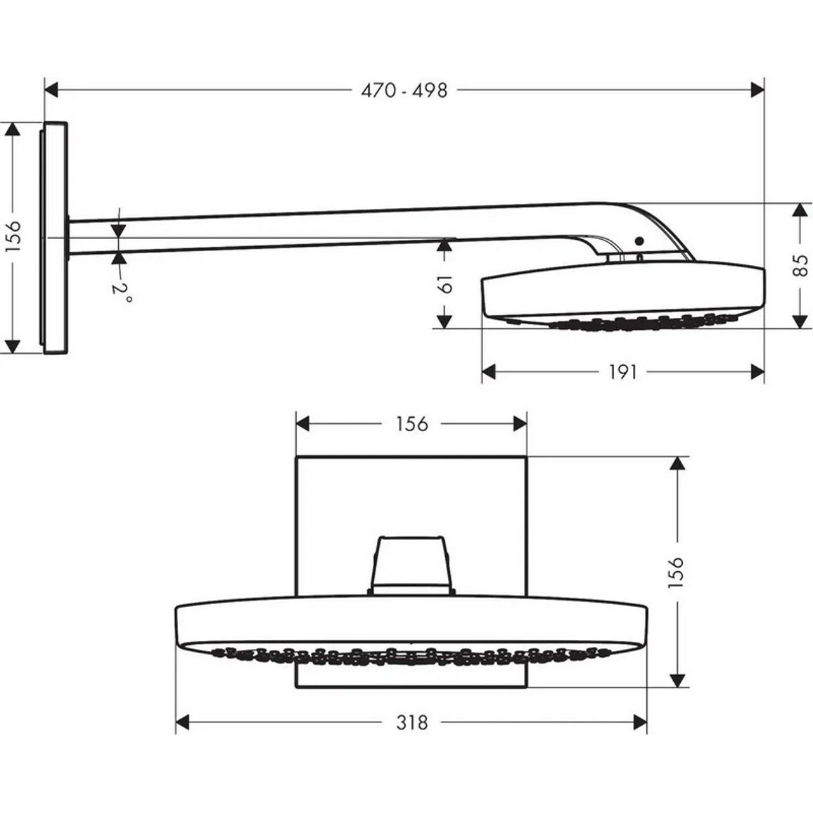 Верхній душ Hansgrohe Select E 300 3jet з тримачем 390 мм Chrome Hansgrohe (26468000) Верхній душ Hansgrohe Select E 300 3jet з тримачем 390 мм Chrome Hansgrohe (26468000)