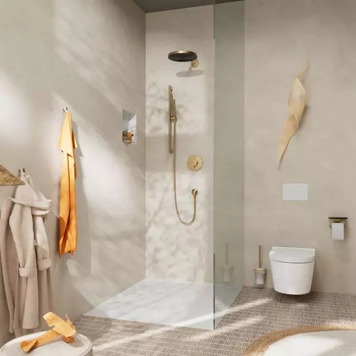 Верхний душ Hansgrohe Pulsify S 260 1jet EcoSmart Brushed Bronze Hansgrohe (24141140)