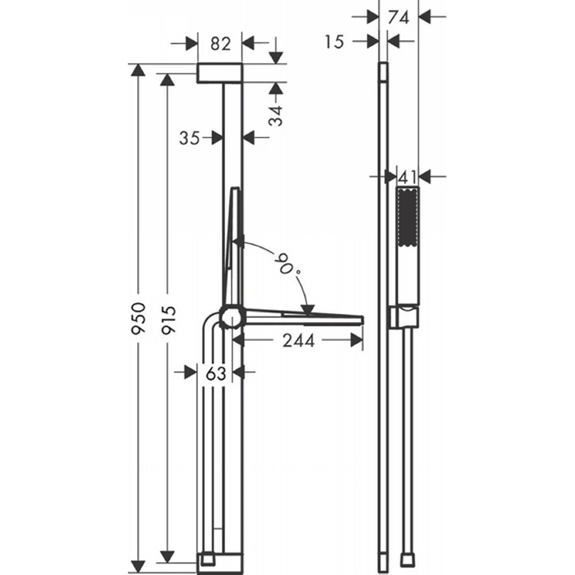 Душовий набір Hansgrohe Pulsify E 100 1jet EcoSmart+ 90 см  Matt White Hansgrohe (24381700)