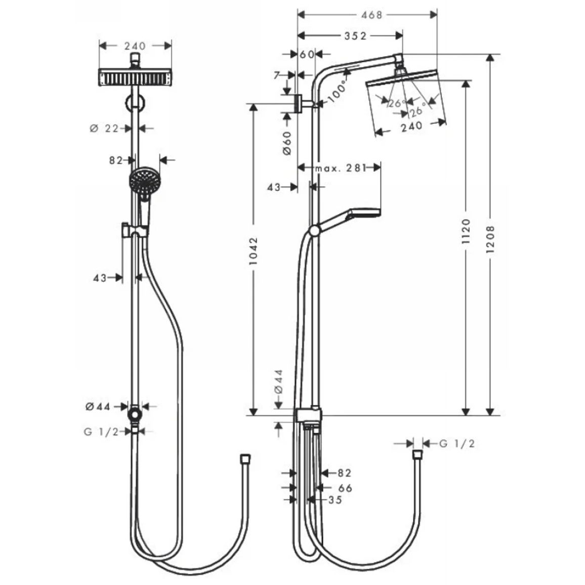 Душова система Crometta E Showerpipe 240 1jet EcoSmart Reno 9 л/хв Chrome Hansgrohe (27289000) Душова система Crometta E Showerpipe 240 1jet EcoSmart Reno 9 л/хв Chrome Hansgrohe (27289000)