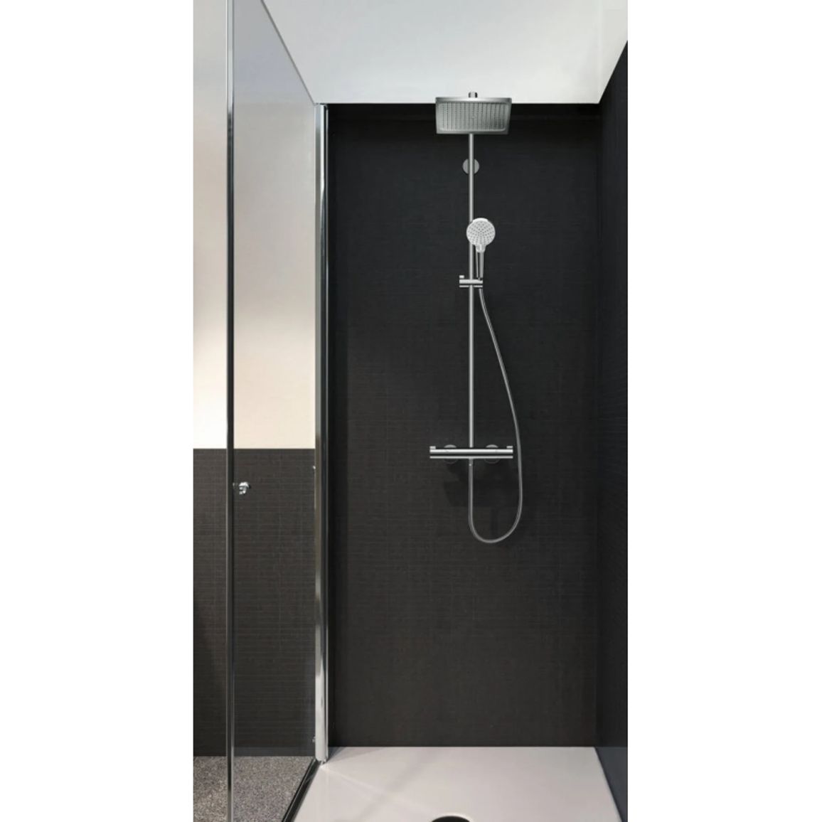 Душова система Crometta E Showerpipe EcoSmart 240 1jet з термостатом Chrome Hansgrohe (27281000)