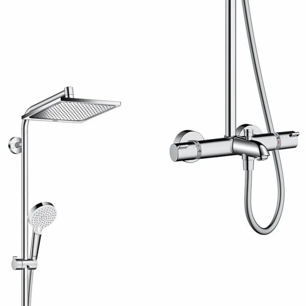 Душова система Crometta E Showerpipe 240 1jet для ванни з термостатом Chrome Hansgrohe (27298000) Душова система Crometta E Showerpipe 240 1jet для ванни з термостатом Chrome Hansgrohe (27298000)