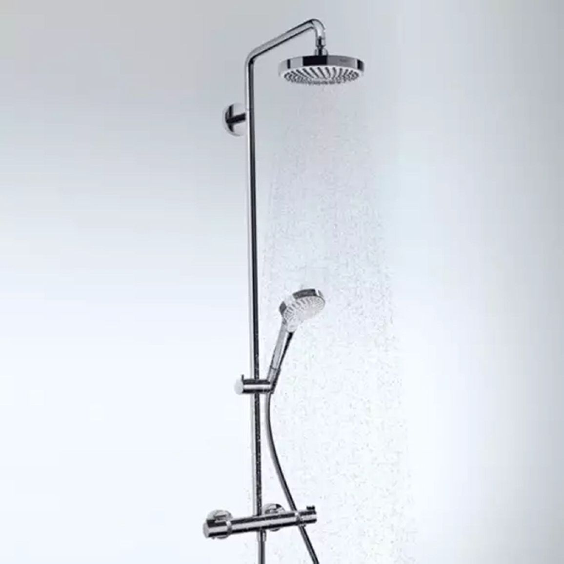 Душова система Croma Select S 180 2jet Showerpipe з термостатом  Chrome/White Hansgrohe (27253400)
