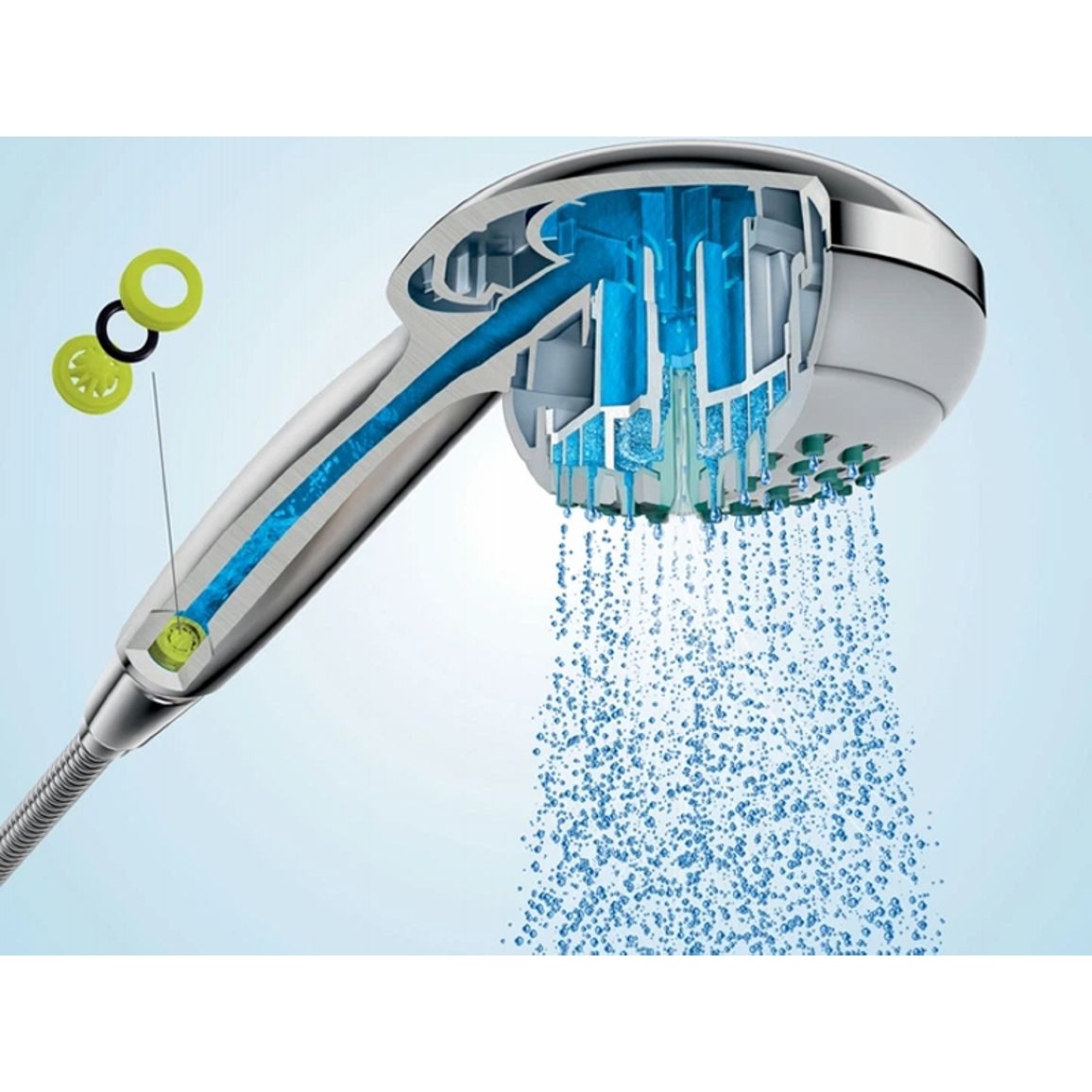 Душова система Crometta 160 Showerpipe EcoSmart 1jet з термостатом White/Chrome Hansgrohe (27265400)