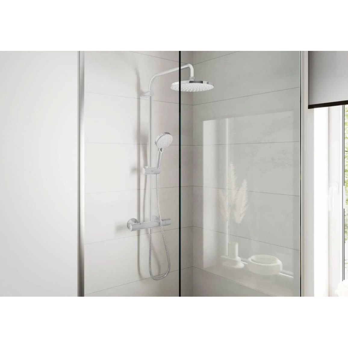 Душова система Vernis Blend Showerpipe 200 1jet з термостатом Matt Black Hansgrohe (26276670) Душова система Vernis Blend Showerpipe 200 1jet з термостатом Matt Black Hansgrohe (26276670)