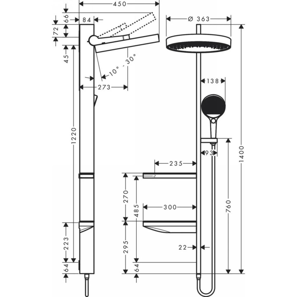 Душова система Hansgrohe Rainfinity Showerpipe 360 1jet Matt White Hansgrohe (26842700) Душова система Hansgrohe Rainfinity Showerpipe 360 1jet Matt White Hansgrohe (26842700)