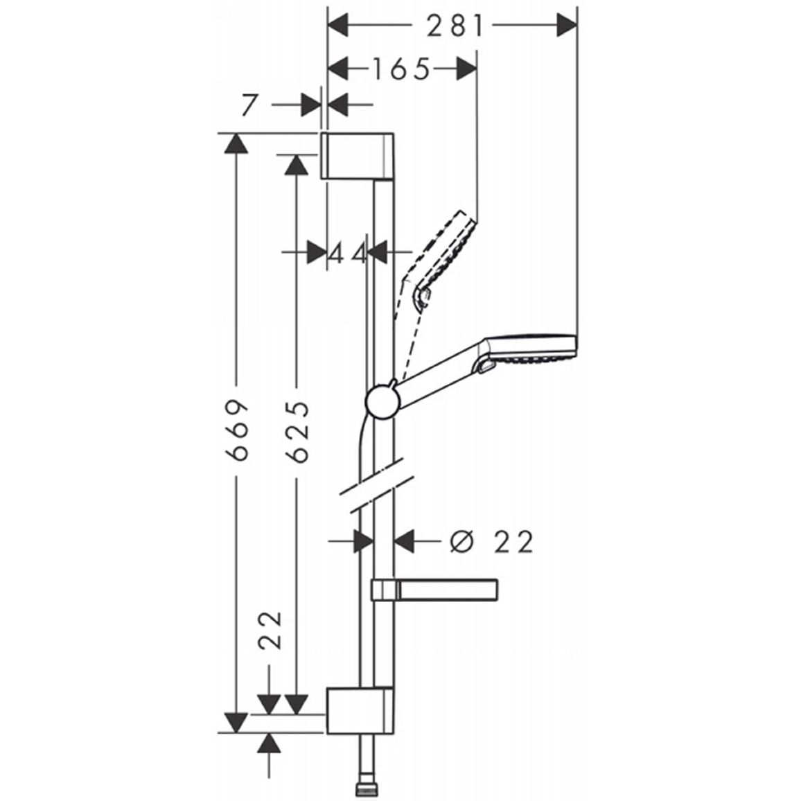 Душовий набір Hansgrohe Crometta Vario 0.65 см з мильницею  Chrome Hansgrohe (26553400)
