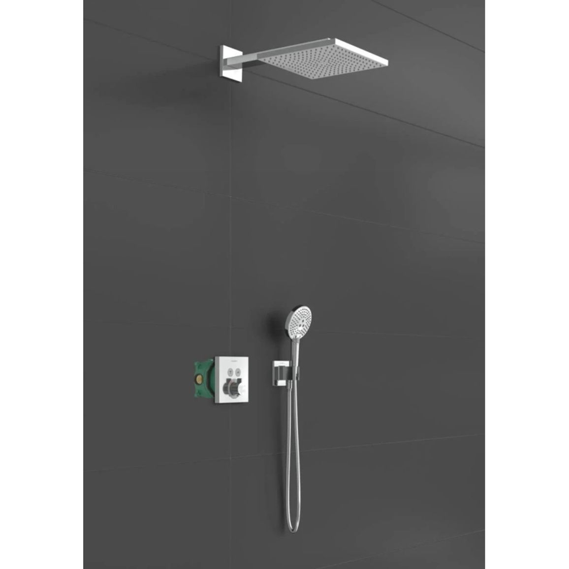 Душова система Hansgrohe Raindance E 300 1jet ShowerSelect Square 6 в 1  Chrome Hansgrohe (27952000)