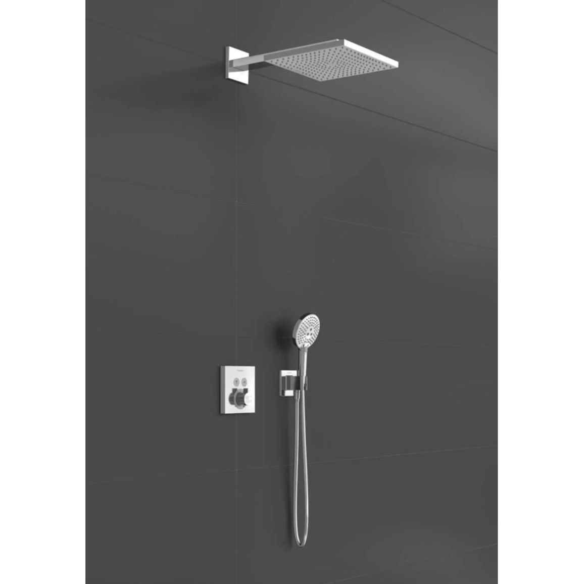 Душова система Hansgrohe Raindance E 300 1jet ShowerSelect Square 6 в 1  Chrome Hansgrohe (27952000)