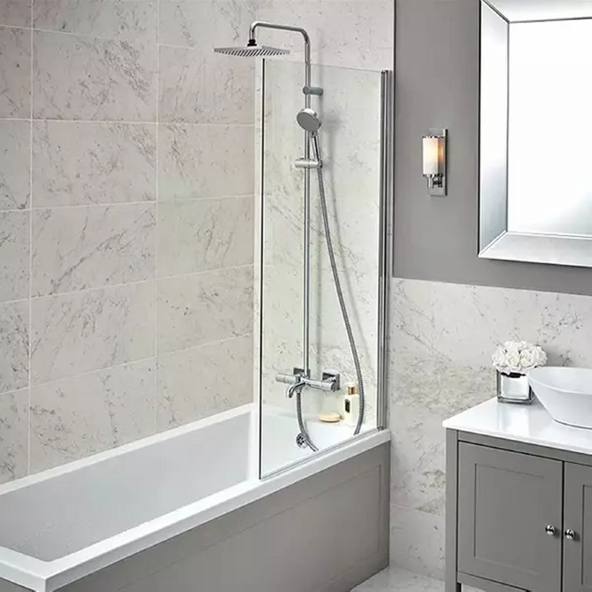 Душова система Vernis Shape Showerpipe 230 1jet EcoSmart з термостатом Chrome Hansgrohe (26098000)