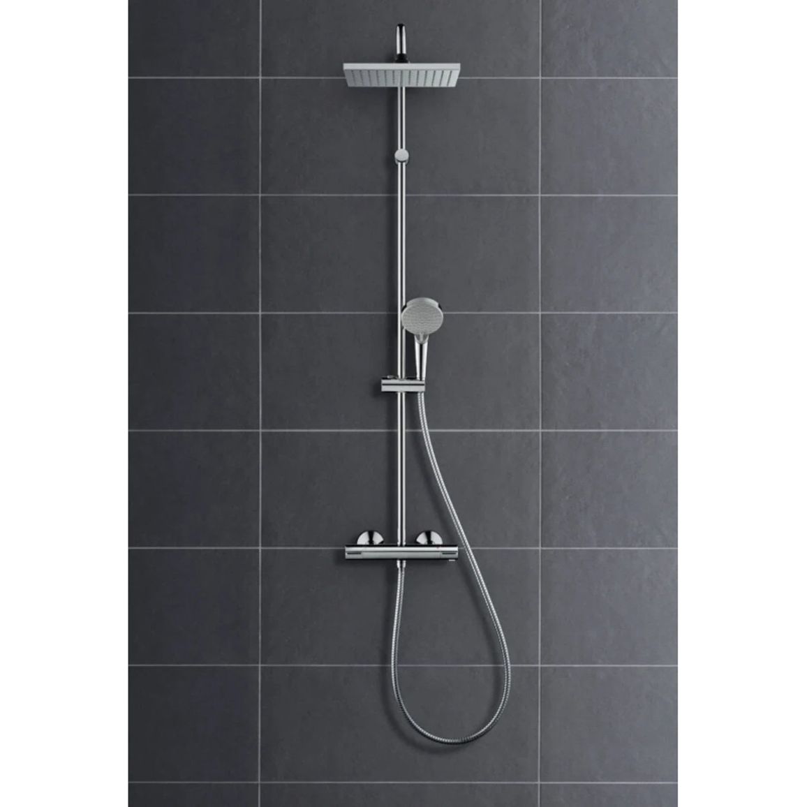 Душова система Vernis Shape Showerpipe 230 1jet із термостатом Chrome Hansgrohe (26286000)