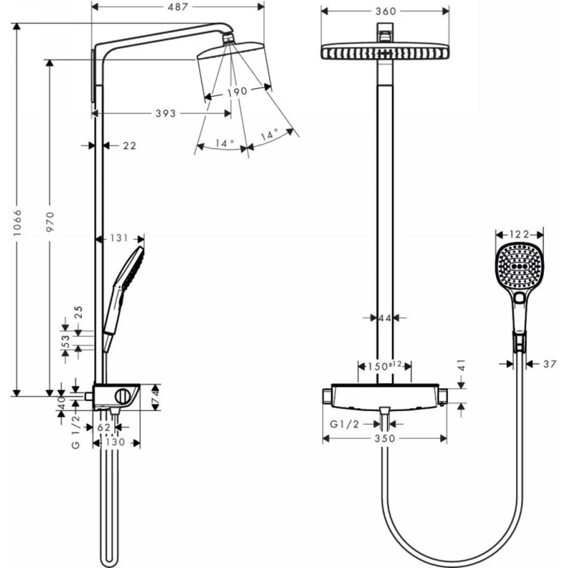 Душова система Hansgrohe Raindance E Showerpipe 360, DN15 Chrome Hansgrohe (27112000) Душова система Hansgrohe Raindance E Showerpipe 360, DN15 Chrome Hansgrohe (27112000)