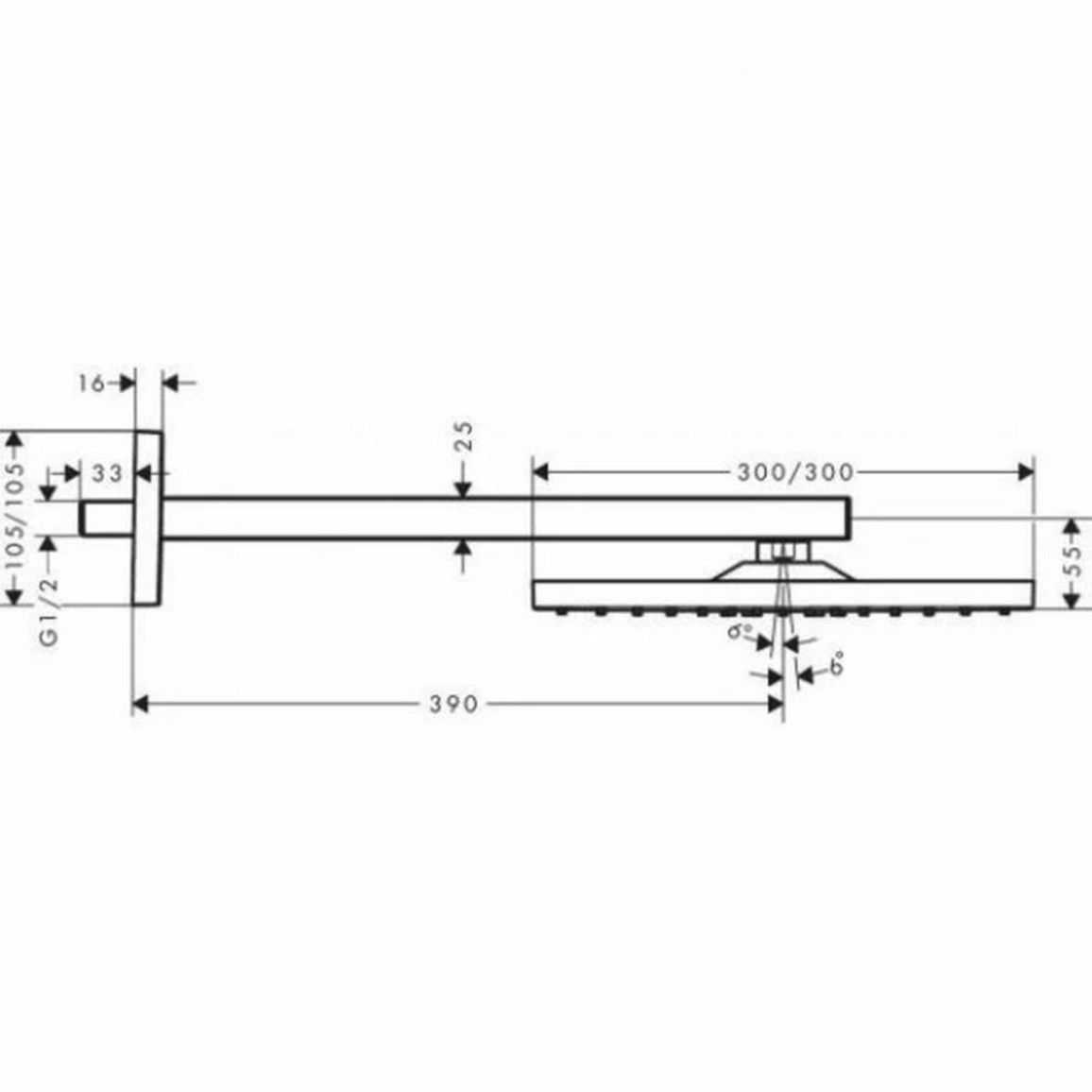 Верхний душ Hansgrohe Raindance E Overhead shower 300 1jet Matt Black Hansgrohe (26238670) Верхний душ Hansgrohe Raindance E Overhead shower 300 1jet Matt Black Hansgrohe (26238670)