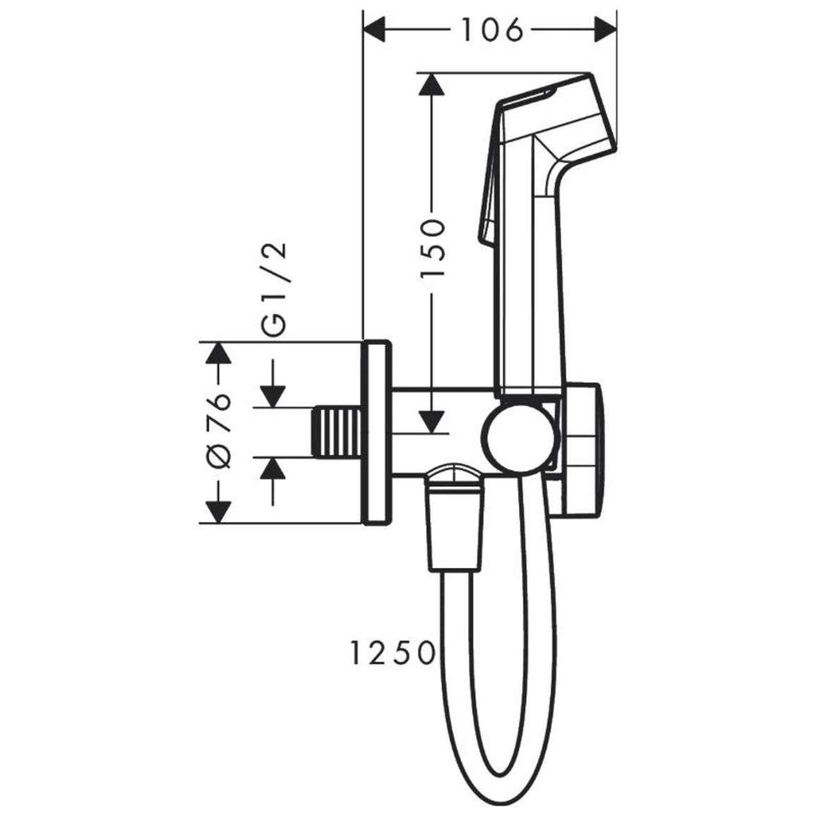 Комплект гигиенического душа Hansgrohe Chrome Hansgrohe (29230000) Комплект гигиенического душа Hansgrohe Chrome Hansgrohe (29230000)