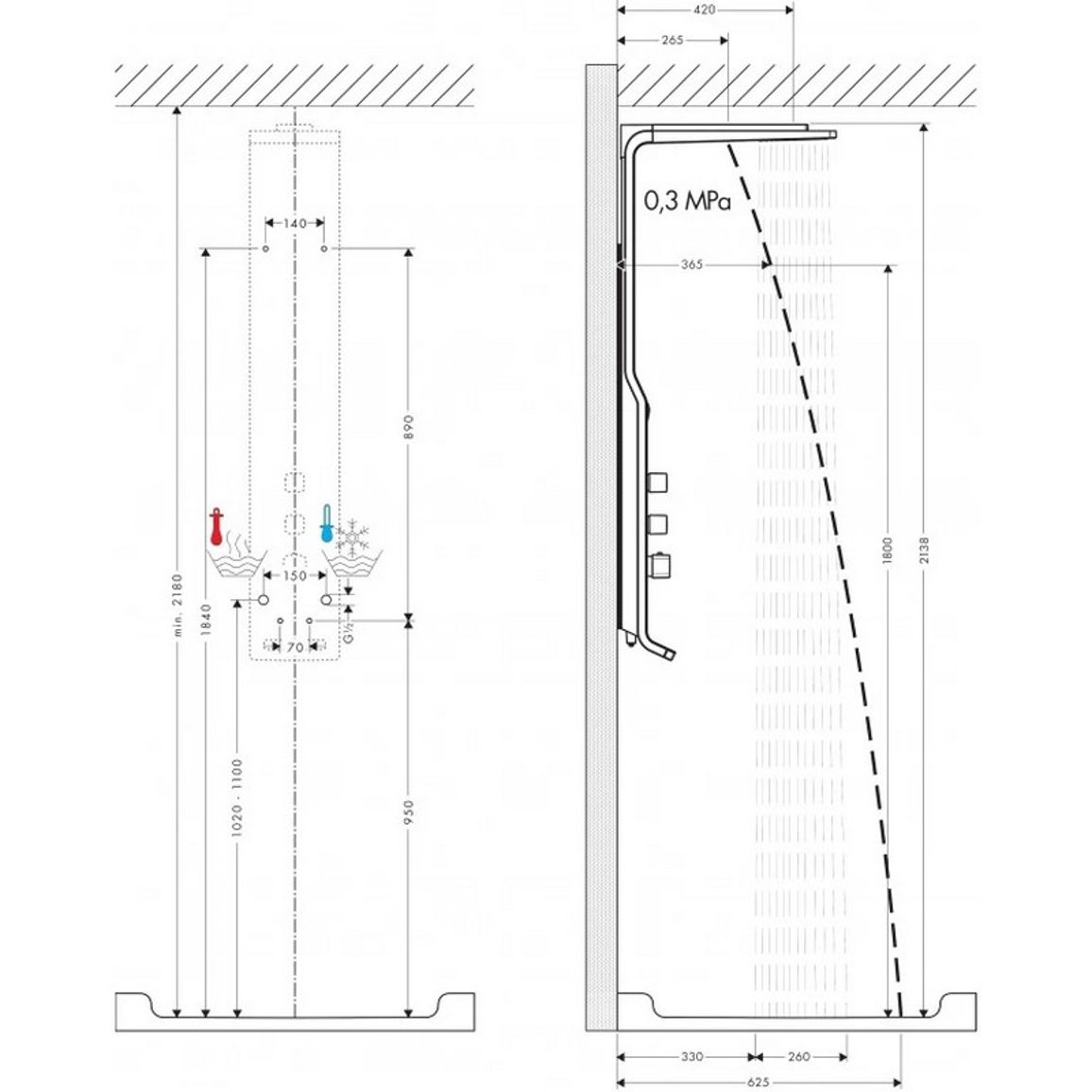 Душевая панель Hansgrohe Raindance Shower panel Lift 180 2jet White/Chrome Hansgrohe (27008400) Душевая панель Hansgrohe Raindance Shower panel Lift 180 2jet White/Chrome Hansgrohe (27008400)