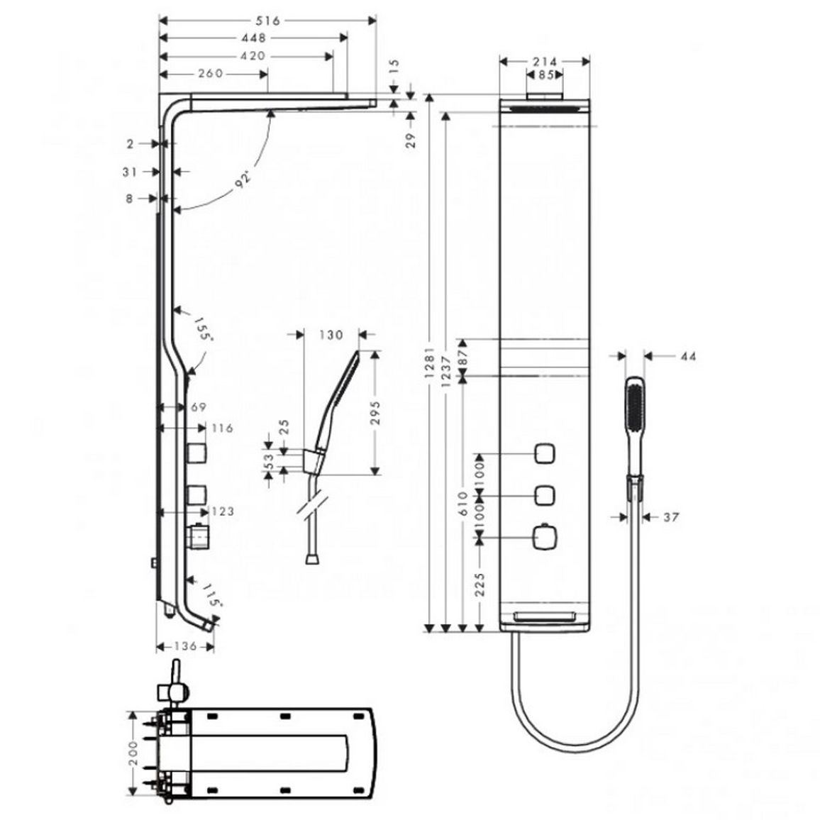 Душевая панель Hansgrohe Raindance Shower panel Lift 180 2jet White/Chrome Hansgrohe (27008400) Душевая панель Hansgrohe Raindance Shower panel Lift 180 2jet White/Chrome Hansgrohe (27008400)