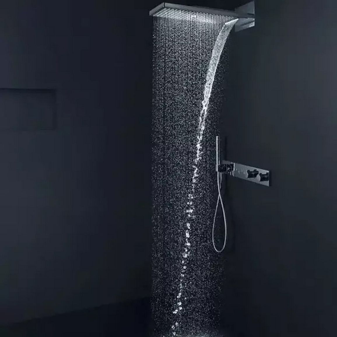 Верхний душ Hansgrohe Rainmaker Select 580x260 3jet Black/Chrome Hansgrohe (24001600) Верхний душ Hansgrohe Rainmaker Select 580x260 3jet Black/Chrome Hansgrohe (24001600)
